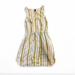 Old Navy White Dress with Yellow Stripes